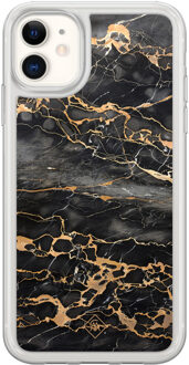 Casimoda iPhone 11 hybride hoesje - Marmer grijs brons Grijs/zilverkleurig