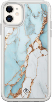 Casimoda iPhone 11 hybride hoesje - Marmer lichtblauw
