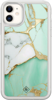 Casimoda iPhone 11 hybride hoesje - Marmer mintgroen