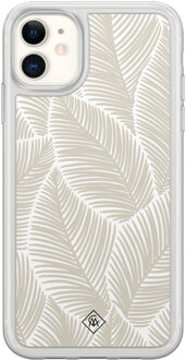 Casimoda iPhone 11 hybride hoesje - Palmy leaves beige Bruin/beige