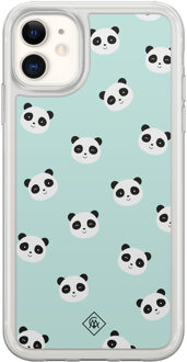 Casimoda iPhone 11 hybride hoesje - Panda print Mint