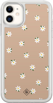 Casimoda iPhone 11 hybride hoesje - Sweet daisies Bruin/beige