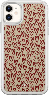 Casimoda iPhone 11 hybride hoesje - Sweet hearts Roze