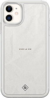 Casimoda iPhone 11 hybride hoesje - Vive la vie Bruin/beige