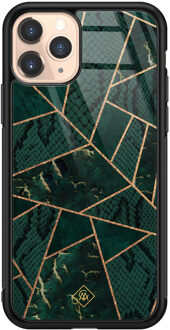 Casimoda iPhone 11 Pro glazen hardcase - Abstract groen