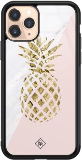 Casimoda iPhone 11 Pro glazen hardcase - Ananas Roze
