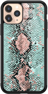 Casimoda iPhone 11 Pro glazen hardcase - Baby snake Mint