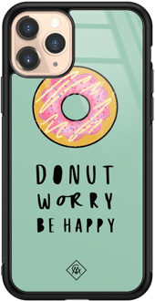 Casimoda iPhone 11 Pro glazen hardcase - Donut worry Mint