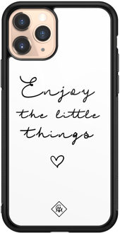 Casimoda iPhone 11 Pro glazen hardcase - Enjoy life Wit