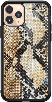 Casimoda iPhone 11 Pro glazen hardcase - Golden snake Goudkleurig