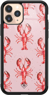 Casimoda iPhone 11 Pro glazen hardcase - Lobster all the way Roze