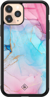 Casimoda iPhone 11 Pro glazen hardcase - Marble colorbomb Multi