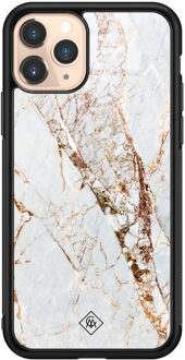 Casimoda iPhone 11 Pro glazen hardcase - Marmer goud Goudkleurig