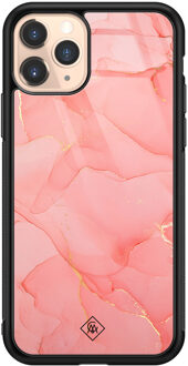 Casimoda iPhone 11 Pro glazen hardcase - Marmer roze