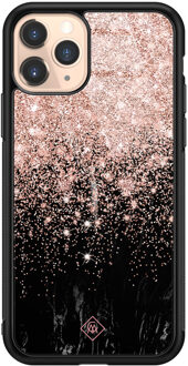 Casimoda iPhone 11 Pro glazen hardcase - Marmer twist Rosekleurig