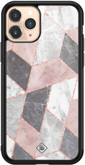 Casimoda iPhone 11 Pro glazen hardcase - Stone grid Multi