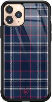 Casimoda iPhone 11 Pro glazen hardcase - Tartan blauw