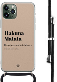 Casimoda iPhone 11 Pro hoesje met koord - Crossbody - Hakuna matata