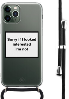 Casimoda iPhone 11 Pro hoesje met koord - Crossbody - Not interested Wit