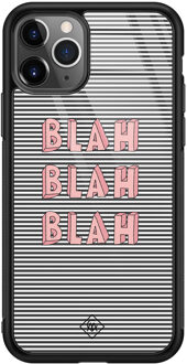 Casimoda iPhone 11 Pro Max glazen hardcase - Blah blah blah Multi