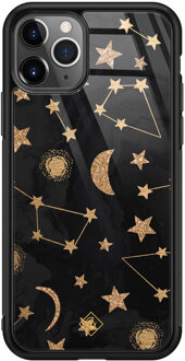 Casimoda iPhone 11 Pro Max glazen hardcase - Counting the stars Goudkleurig