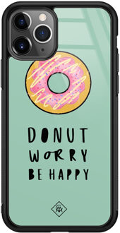 Casimoda iPhone 11 Pro Max glazen hardcase - Donut worry Mint