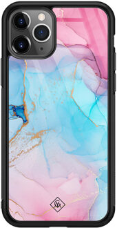 Casimoda iPhone 11 Pro Max glazen hardcase - Marble colorbomb Multi