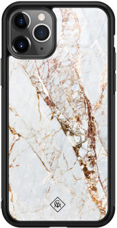 Casimoda iPhone 11 Pro Max glazen hardcase - Marmer goud Goudkleurig