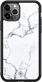 Casimoda iPhone 11 Pro Max glazen hardcase - Marmer grijs Grijs/zilverkleurig