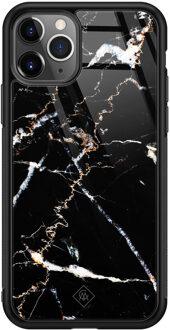 Casimoda iPhone 11 Pro Max glazen hardcase - Marmer zwart