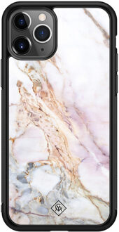 Casimoda iPhone 11 Pro Max glazen hardcase - Parelmoer marmer Multi
