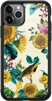 Casimoda iPhone 11 Pro Max glazen hardcase - Sunflowers Multi