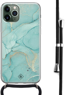 Casimoda iPhone 11 Pro Max hoesje met koord - Crossbody - Touch of mint