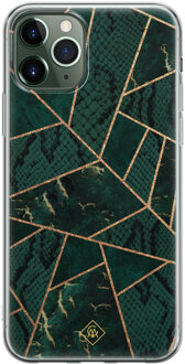 Casimoda iPhone 11 Pro Max siliconen hoesje - Abstract groen