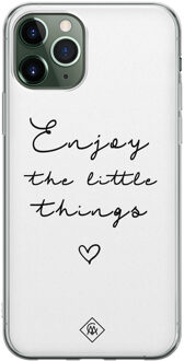 Casimoda iPhone 11 Pro Max siliconen hoesje - Enjoy life Zwart, Wit