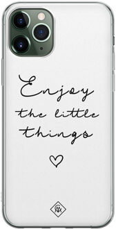 Casimoda iPhone 11 Pro Max siliconen hoesje - Enjoy life Zwart, Wit