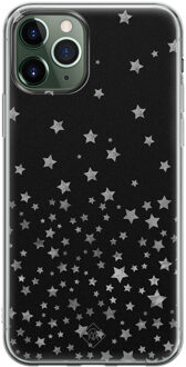 Casimoda iPhone 11 Pro Max siliconen hoesje - Falling stars Zwart