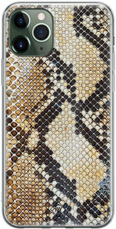 Casimoda iPhone 11 Pro Max siliconen hoesje - Golden snake Goudkleurig