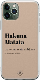 Casimoda iPhone 11 Pro Max siliconen hoesje - Hakuna matata Bruin/beige