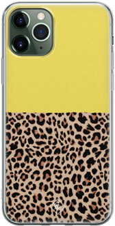 Casimoda iPhone 11 Pro Max siliconen hoesje - Luipaard geel