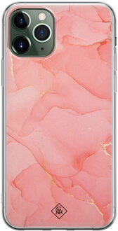 Casimoda iPhone 11 Pro Max siliconen hoesje - Marmer roze