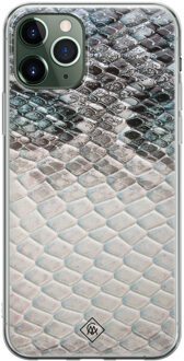 Casimoda iPhone 11 Pro Max siliconen hoesje - Oh my snake Blauw