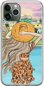 Casimoda iPhone 11 Pro Max siliconen hoesje - Sunset girl Multi