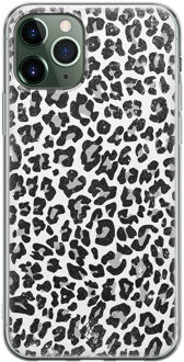 Casimoda iPhone 11 Pro Max siliconen telefoonhoesje - Luipaard grijs Grijs/zilverkleurig