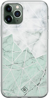 Casimoda iPhone 11 Pro Max siliconen telefoonhoesje - Marmer mint mix