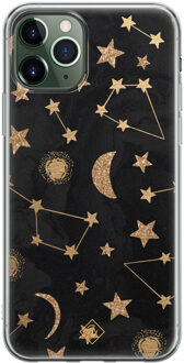 Casimoda iPhone 11 Pro siliconen hoesje - Counting the stars Zwart, Goudkleurig