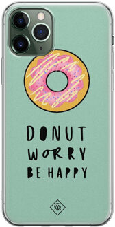 Casimoda iPhone 11 Pro siliconen hoesje - Donut worry Roze