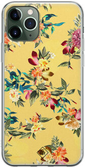 Casimoda iPhone 11 Pro siliconen hoesje - Floral days Geel