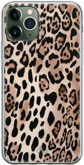 Casimoda iPhone 11 Pro siliconen hoesje - Golden wildcat Bruin/beige
