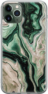 Casimoda iPhone 11 Pro siliconen hoesje - Green waves Groen